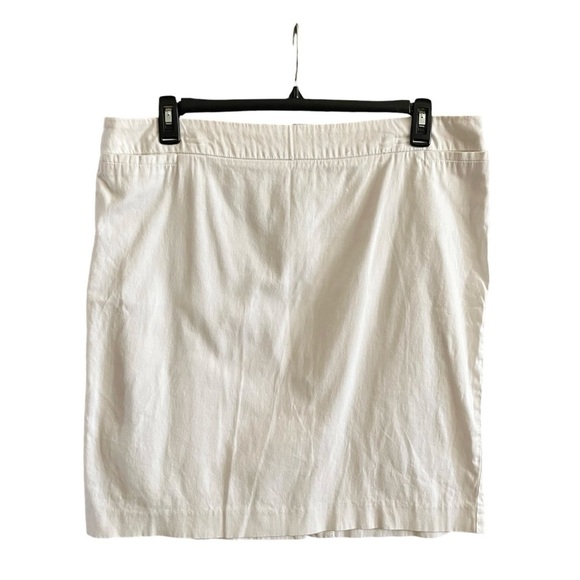 George Skirt Women's Size 18 White Pencil Straight Stretch Zip Minimalist Casual - Picture 1 of 6